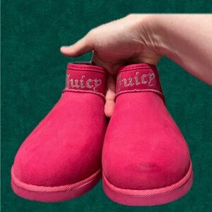 Juicy Couture Pink Ankle Booties Vegan Suede Rhinestones NWT 10